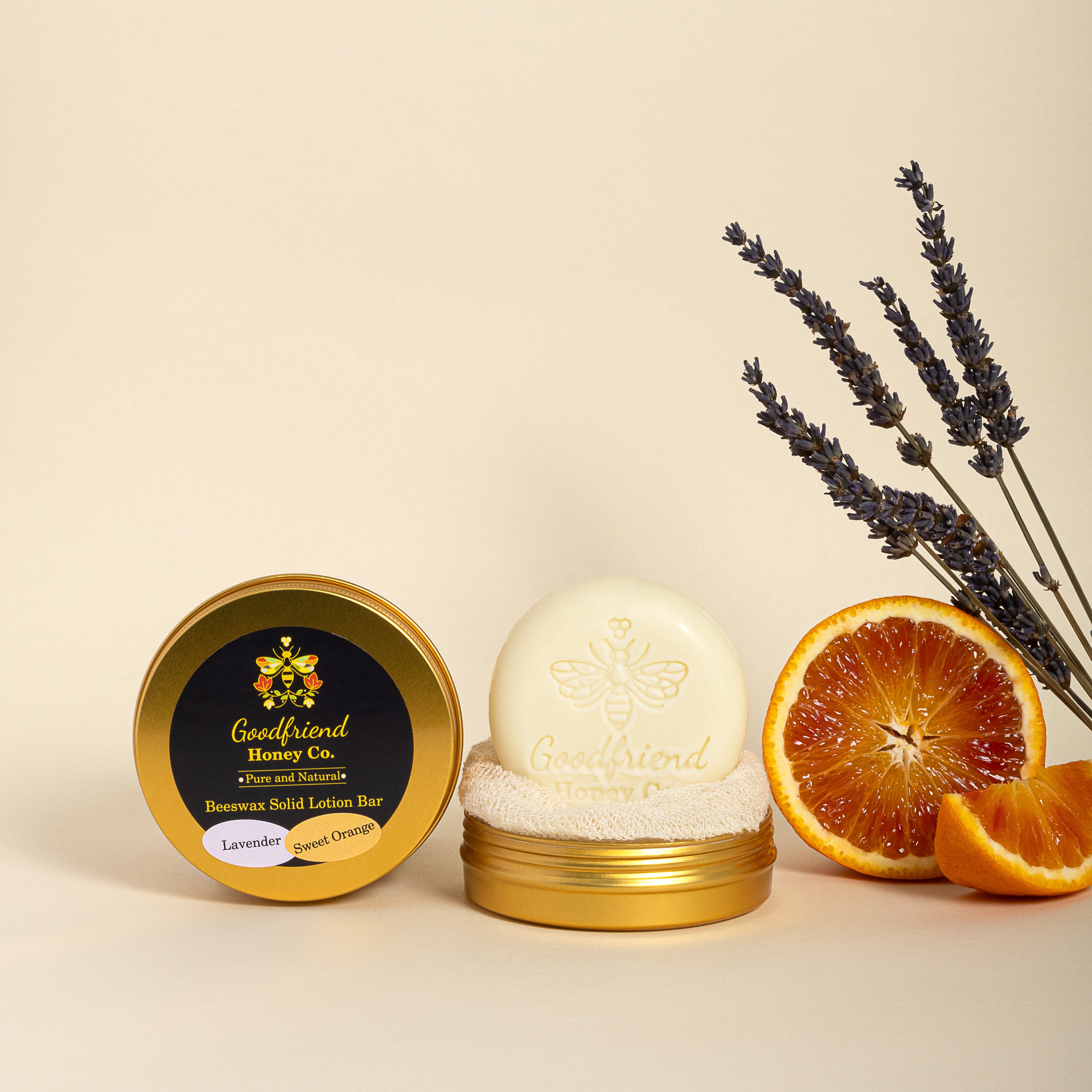 Lavender and Sweet Orange Beeswax Solid Lotion Bar